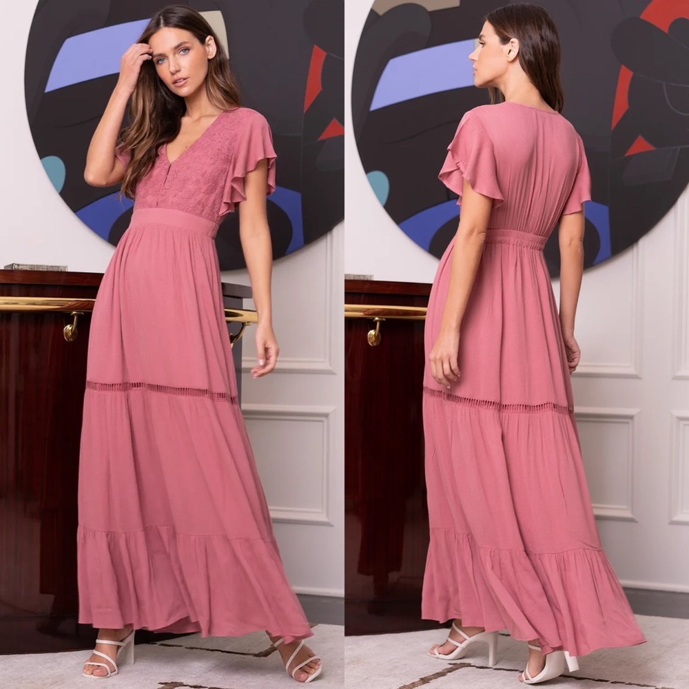 Lulus | Totally Dreamy Embroidered Maxi Dress